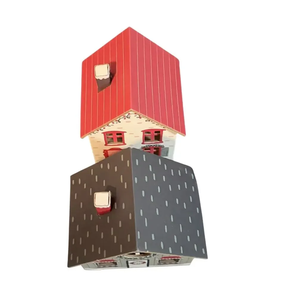 Mini Christmas Village Houses Set of 2 Holiday Cottage Decor